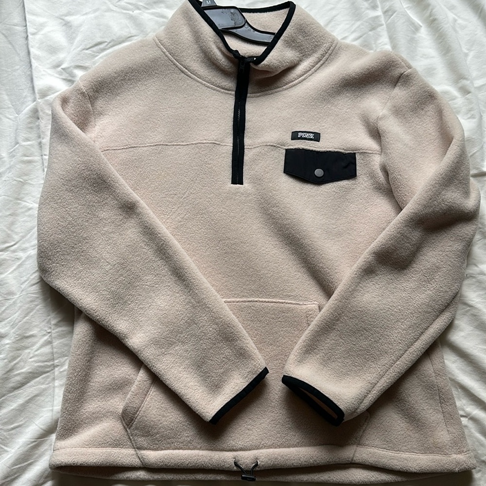 VS Pink fleece quarter zip